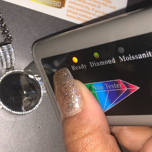 Real diamond tennis chain w custom made angel wing memory pendant only 1 made - Picture 4 of 8